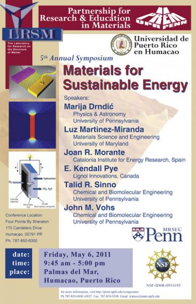  5th Annual Symposium, Materials for Sustainable Energy