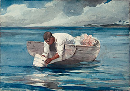 Image of Winslow Homer's The Water Fan  courtesy of the Art Institute of Chicago.